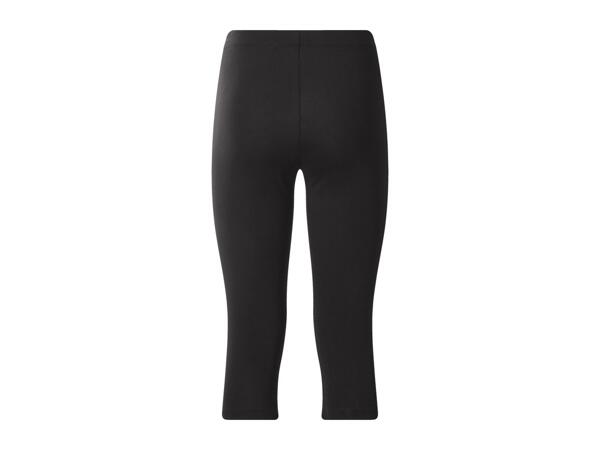Ladies' Black Cotton Cropped Leggings