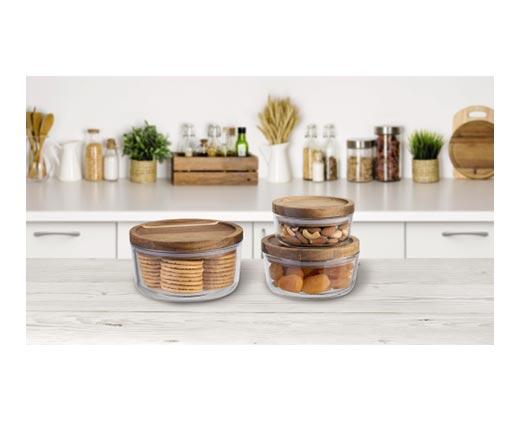 Crofton 6-Piece Glass Bowl Set with Acacia Lids - Aldi - US - Specials ...