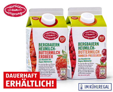 ZURÜCK ZUM URSPRUNG Österr. Bio-Bergbauern Buttermilch mit Frucht