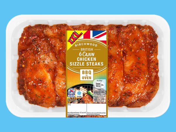Birchwood 6 Cajun Chicken Sizzle Steaks