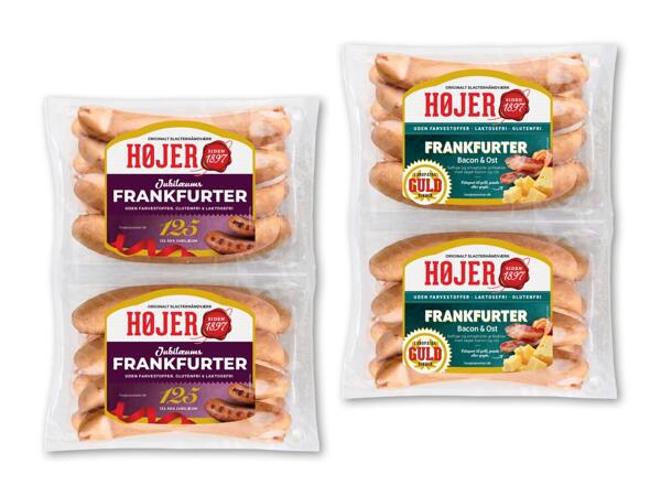 Frankfurter med bacon og ost eller jubilæumsfrankfurter