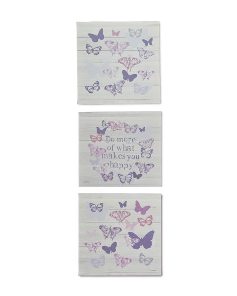 3 Pack Butterfly Canvases
