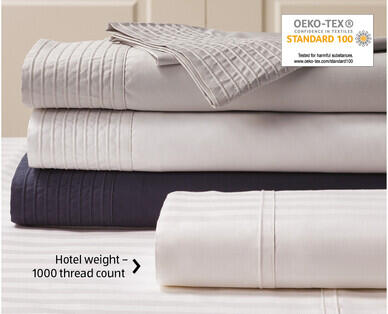 1000 Thread Count Fitted Sheet Set - Solid or Striped Sateen – Queen Size