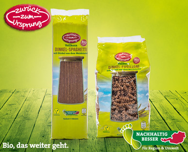 ZURÜCK ZUM URSPRUNG Österr. Bio-Dinkel-Vollkorn-Teigwaren