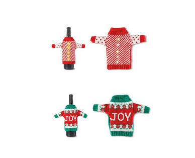 Merry Moments Ugly Sweater Wine Bottle Cover