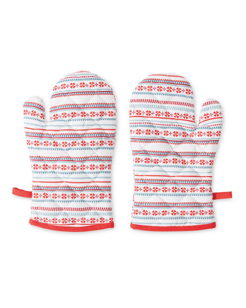 Coloured Stripe Christmas Oven Glove