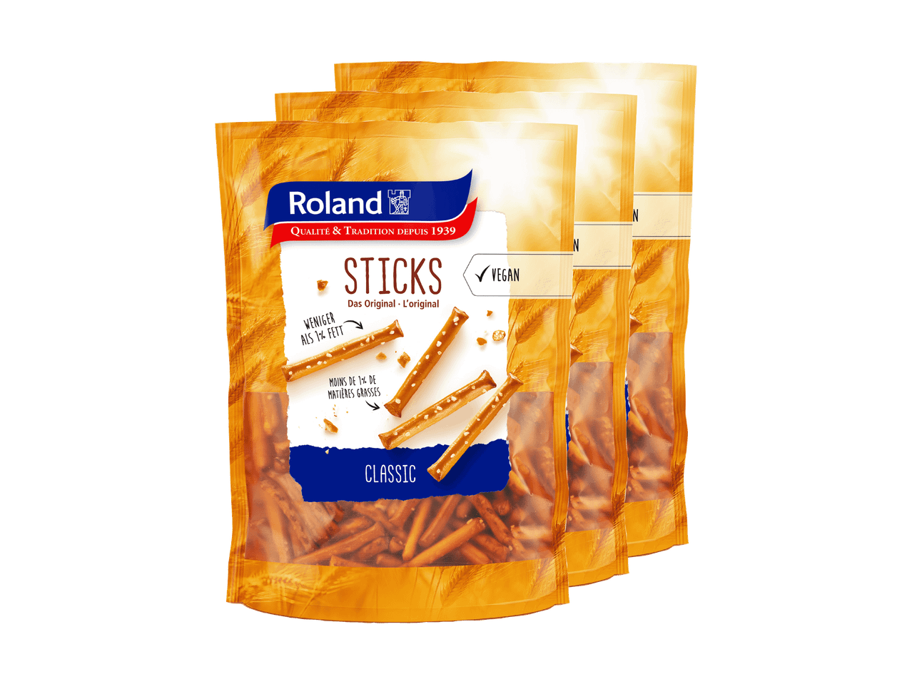 Sticks salés Roland, pack de 3