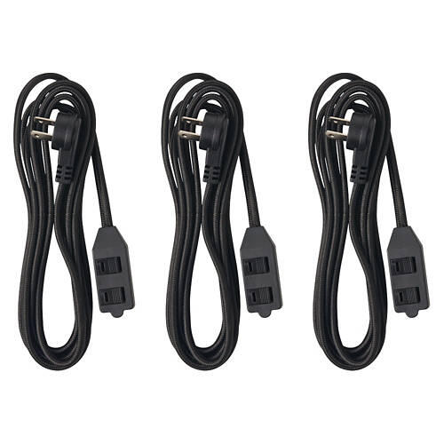 Fabric Power Extension Cord, Black