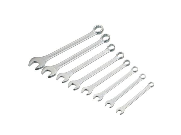 Double open-end or combination spanner set, 8 pieces