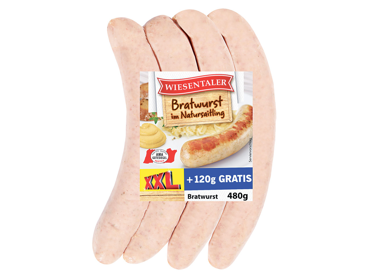 WIESENTALER Bratwurst 360 g + 120 g gratis