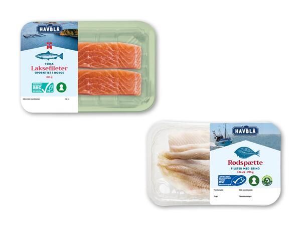 HAVBLÅ Lakse- eller rødspættefileter