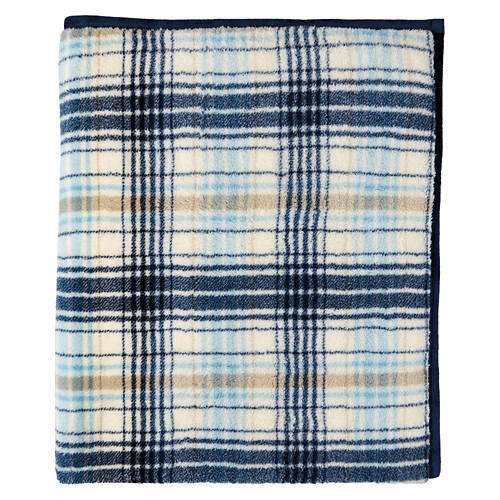 60" x 70" Feather Soft Throw - Blue Plaid