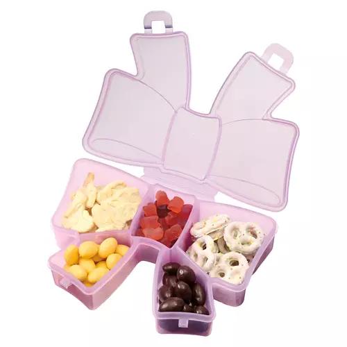 Valentine's Day Bow Shaped Divided Snack Box, Purple