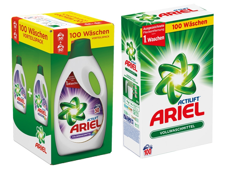 ARIEL Pulver oder Gel 100 WG