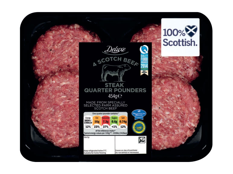 DELUXE 4 Scotch Beef Steak Quarter Pounders