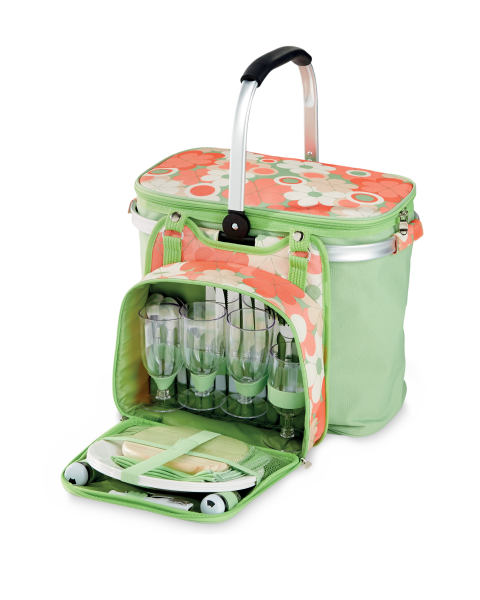 4-Person Floral Picnic Hamper