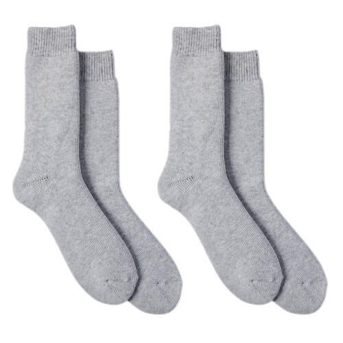 2 Pack Men's Brushed Socks, Grey