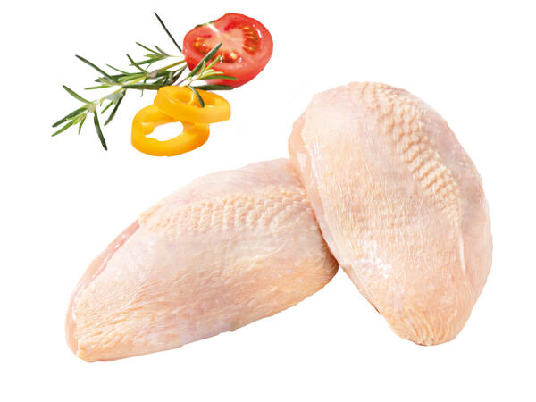 Frische Hendlfilets mit Haut