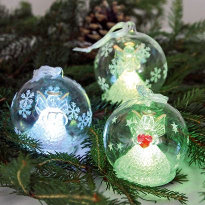 Décoration de Noël en verre à LED