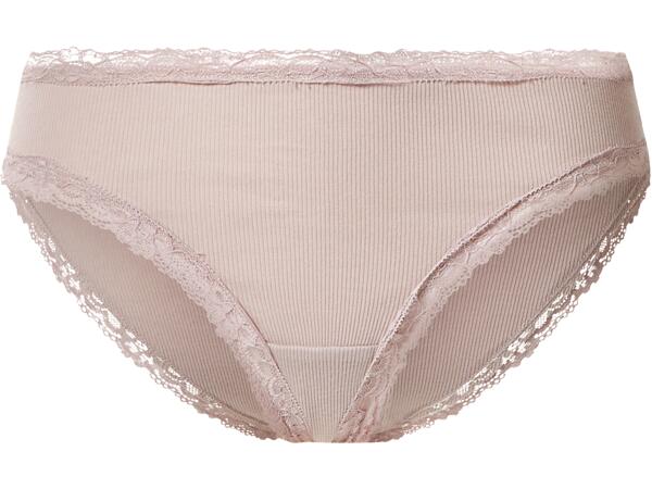 Ladies' Ribbed Briefs with Lace