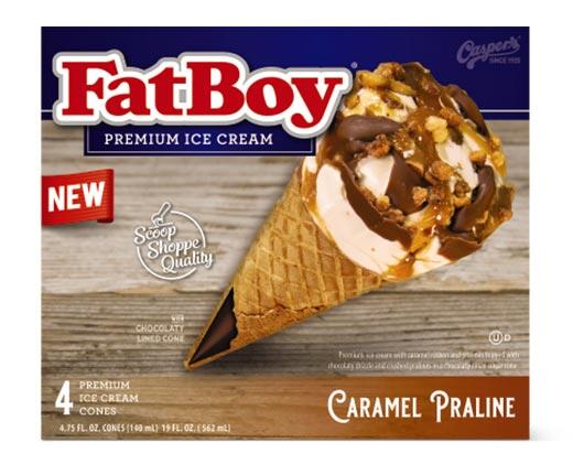 FatBoy 
 Caramel Praline Ice Cream Cones
