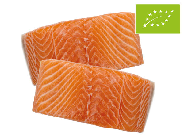Frisches Bio Lachsfilet mit Haut