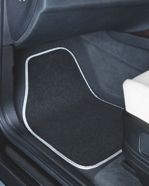 Black Car Mats with Border 4-Pack