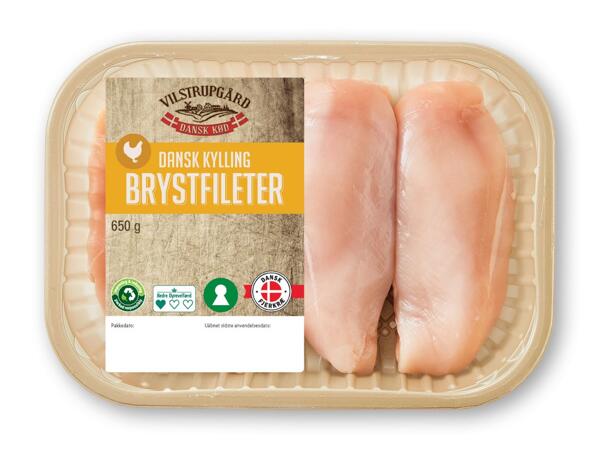 VILSTRUPGÅRD Danske hele kyllingelår med ryg, -inderfilet eller -brystfilet