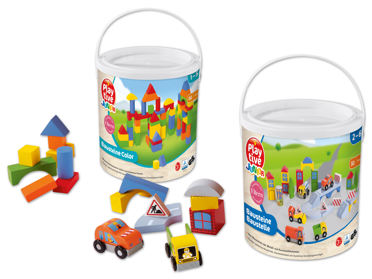 PLAYTIVE JUNIOR(R) Holz-Bausteine-Set