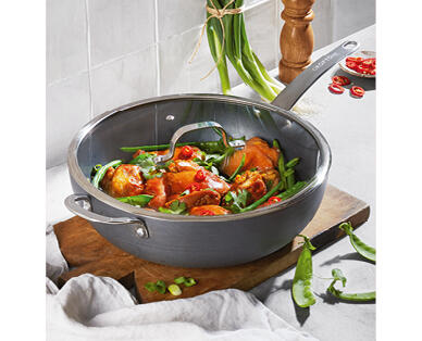 Hard Anodised Wok with Lid 32cm