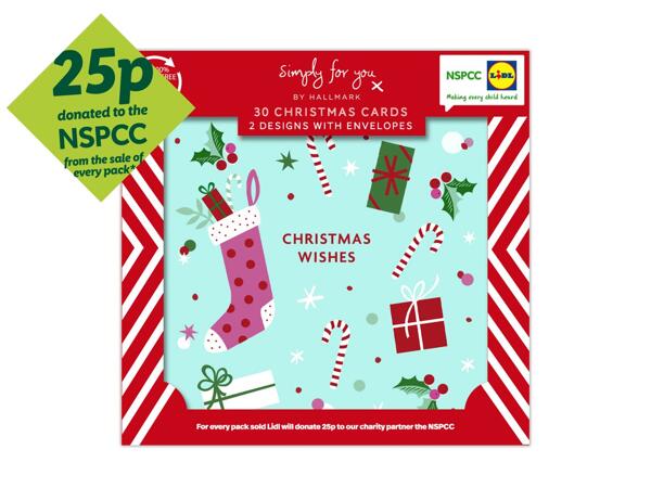 NSPCC Mini Christmas Cards - 30 Pack