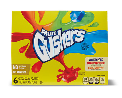 General Mills Fruit Gushers Variety Pack or Tropical Flavors