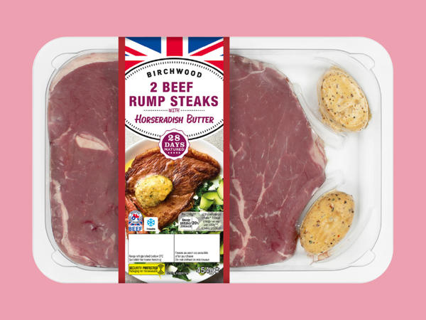 2 Beef Rump Steaks with Horseradish Butter