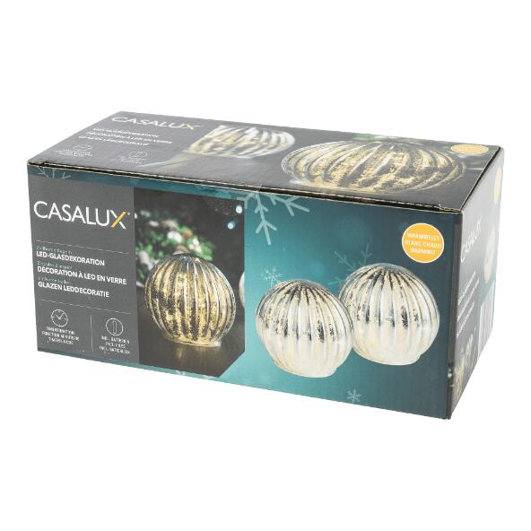 CASALUX(R) 				Glas-LED-Dekoration, 2 St.