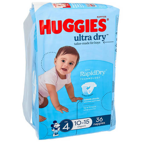Boys Size 4 Toddler Nappies 36 Pack