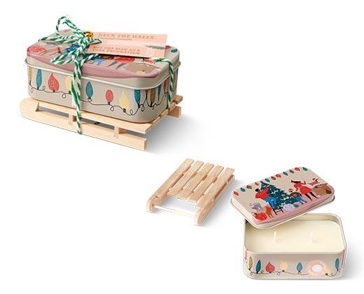 Huntington Home Sled Tin Candle