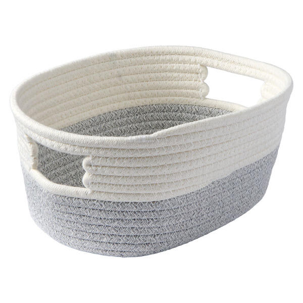 KIRKTON HOUSE Gray & White Decorative Rope Basket