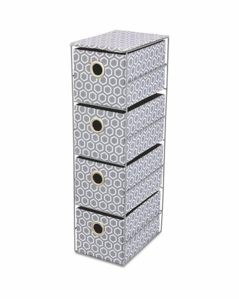 4 Drawer Grey Geo Storage Unit