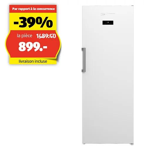 BEKO Congélateur RFNE448E45WCH, No Frost, 404 litres, 7278440818, blanc