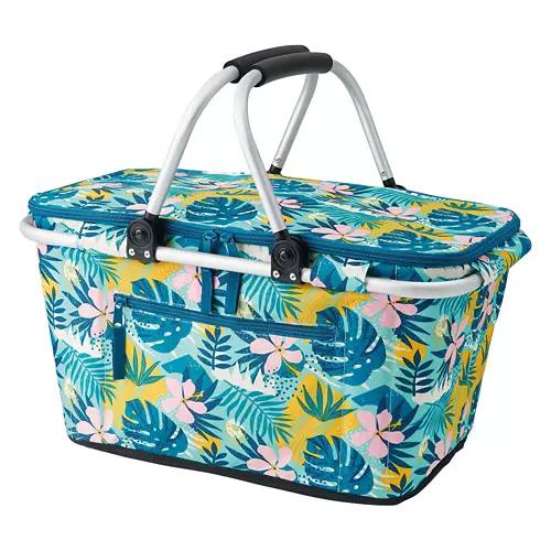 Soft Sided Basket Cooler - Gradient Palm Leaves