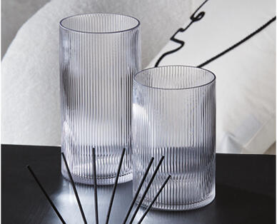 Ribbed Glass Vase 2pk