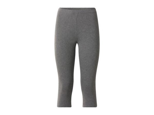 Ladies' Grey Cotton Cropped Leggings