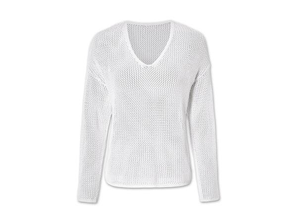Damen Lochstrick-Pullover