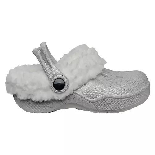 Children's Warm Lined Clog - Silver, 2/3