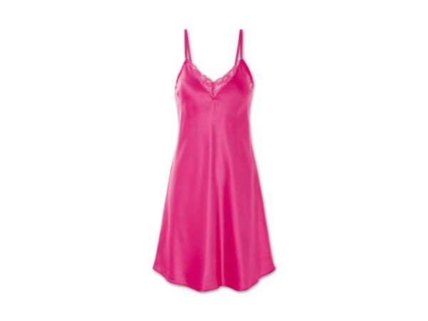 Damen Satin-Nachthemd mit Spitze