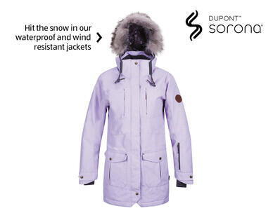 Women's Snowboard Jacket - Lilac with Fur