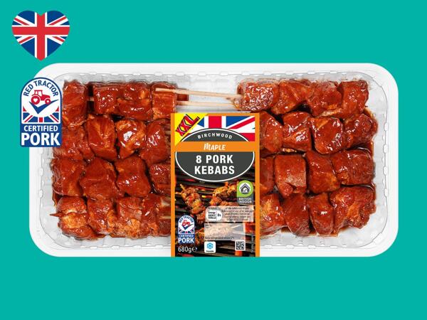 Birchwood 8 British Maple Pork Kebabs