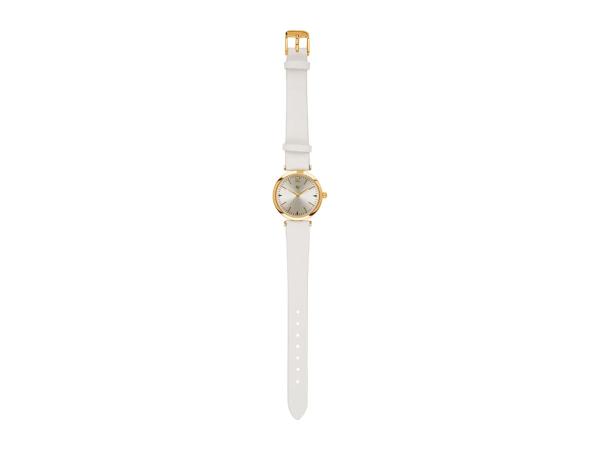 Auriol Watch with White PU Leather Strap & Jewellery Set