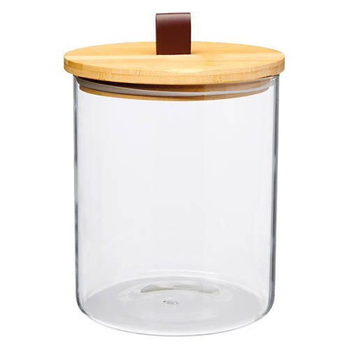 Clear Large Canister - Wood/Lid