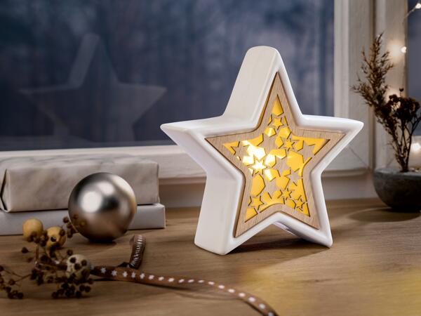 LED Christmas Decoration In Ceramic and Wood